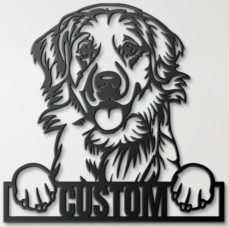 Load image into Gallery viewer, Custom Pup Metal Art - Golden Retriever (Fluffy)