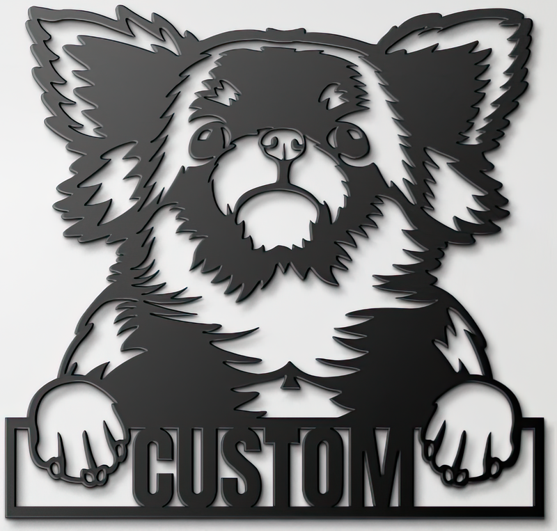 Load image into Gallery viewer, Custom Pup Metal Art β Chihuahua (Long Haired V2)