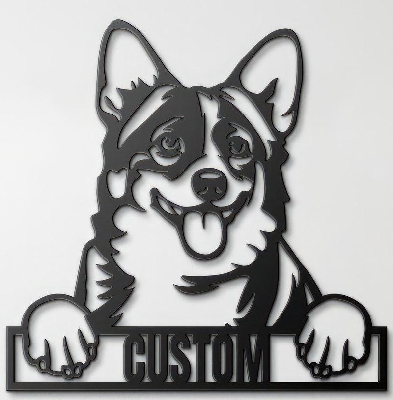Load image into Gallery viewer, Custom Pup Metal Art - Corgi (Cardigan Welsh)