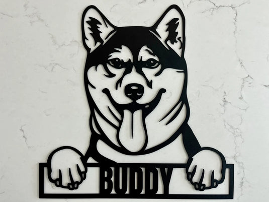 Custom Pup Metal Art – Husky