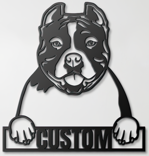 Custom Pup Metal Art - American Bully