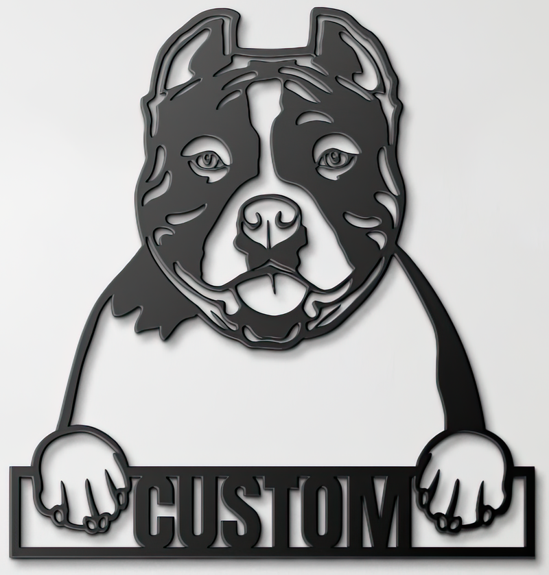 Load image into Gallery viewer, Custom Pup Metal Art - American Bully
