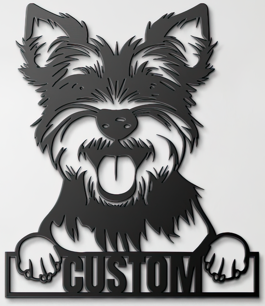 Custom Pup Metal Art - Biewer Terrier (Short)