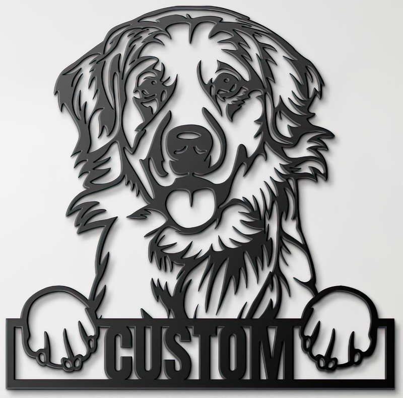 Load image into Gallery viewer, Custom Pup Metal Art - Golden Retriever (Fluffy)
