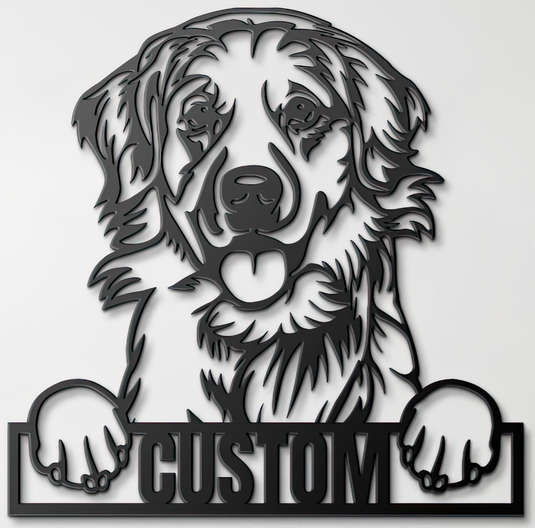 Custom Pup Metal Art - Golden Retriever (Fluffy)