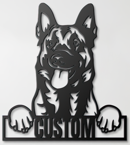 Custom Pup Metal Art – Belgian Malinois