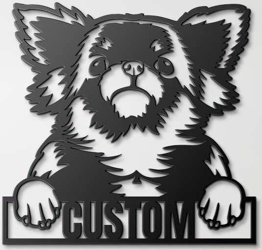 Custom Pup Metal Art – Chihuahua (Long Haired V2)