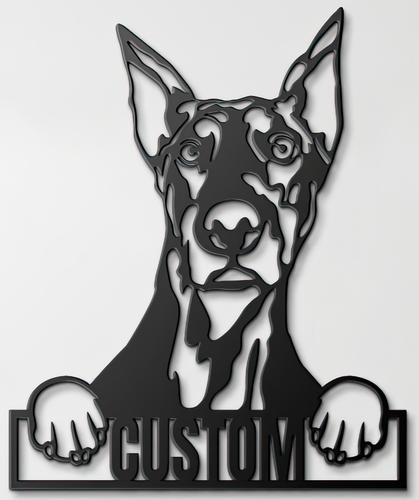 Custom Pup Metal Art – Doberman