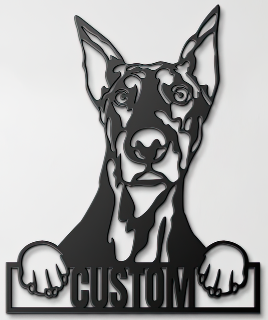 Custom Pup Metal Art – Doberman