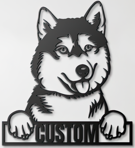 Custom Pup Metal Art – Husky