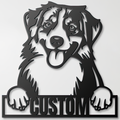 Custom Pup Metal Art – Miniature American Shepherd