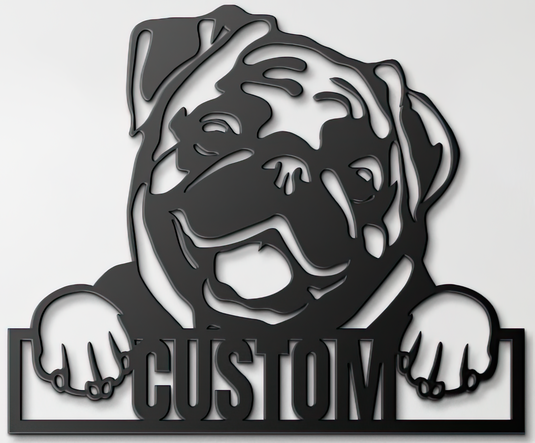 Custom Pup Metal Art – Pug