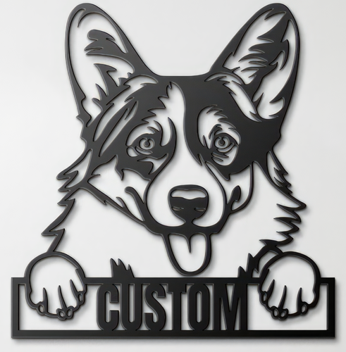 Custom Pup Metal Art - Corgi (Pembroke Welsh)