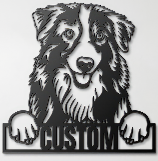 Custom Pup Metal Art - Australian Shepherd