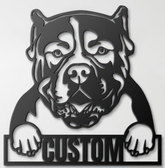 Custom Pup Metal Art - American Bulldog