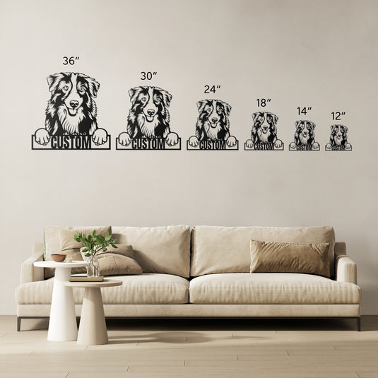 Custom Pup Metal Art - Australian Shepherd