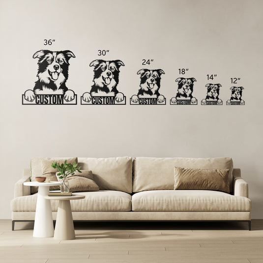 Custom Pup Metal Art - Border Collie