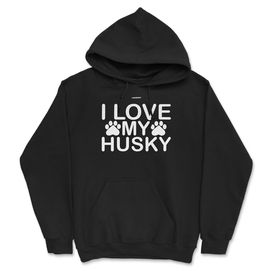 I Love My Husky Paw Print Hoodie