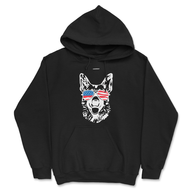 Load image into Gallery viewer, Dog German Shepherd USA Glasses Hoodie
