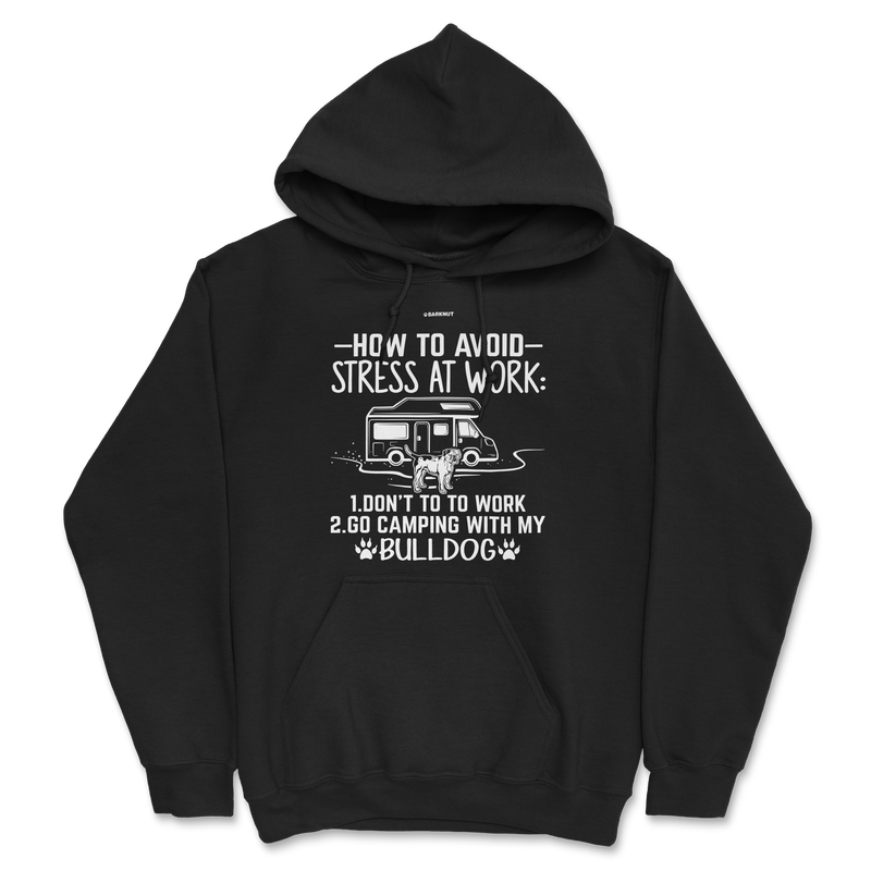 Load image into Gallery viewer, How To Avoid Stress At Work Bulldog Hoodie
