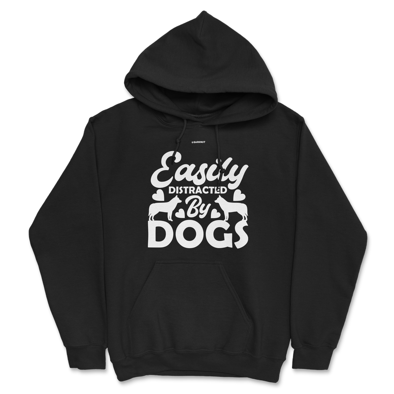 Load image into Gallery viewer, Easily Distracted by Dogs Black Hoodie
