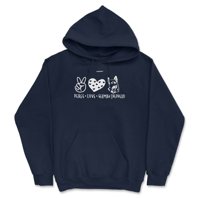 Load image into Gallery viewer, Peace Love German Shepherd Hoodie
