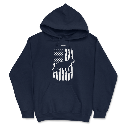 German Shepherd American Flag Hoodie