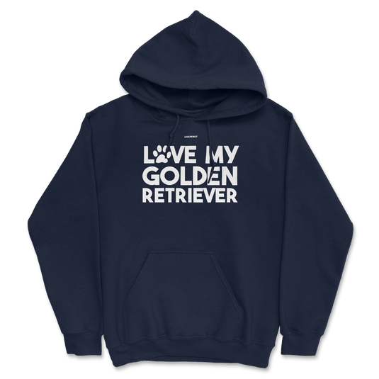 Love My Golden Retriever Paw Print Hoodie