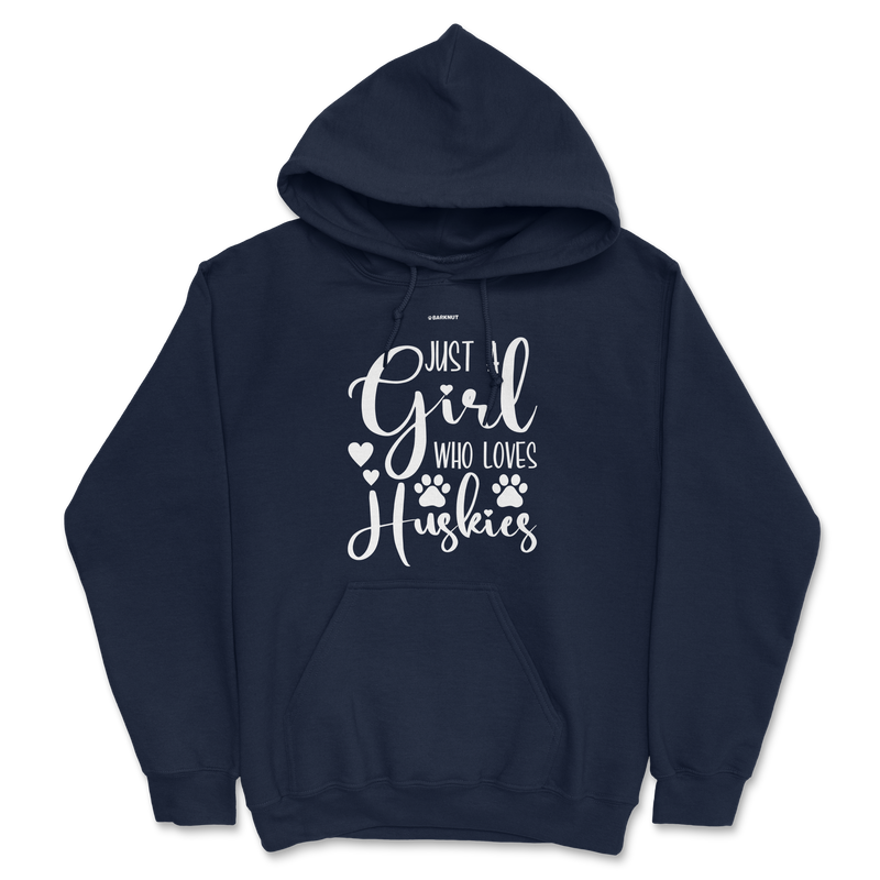 Load image into Gallery viewer, Just A Girl Who Loves Huskies Hoodie
