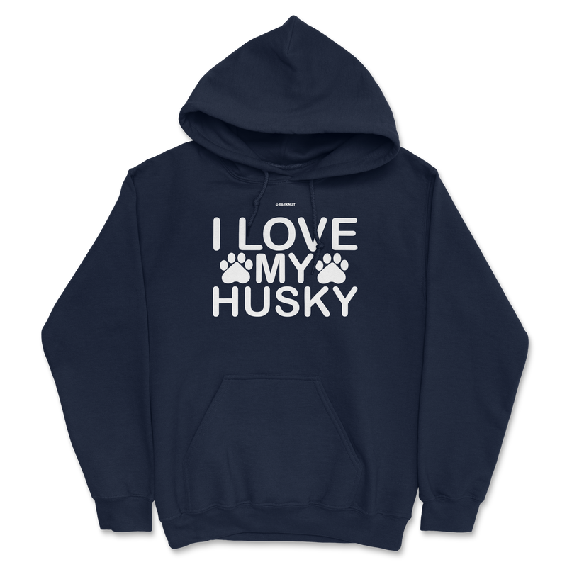 Load image into Gallery viewer, I Love My Husky Paw Print Hoodie
