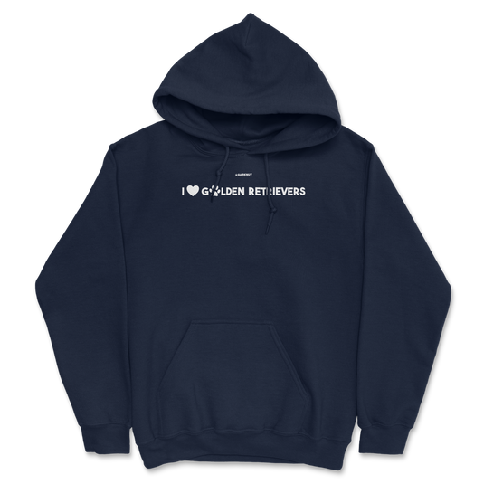 I Heart Golden Retrievers Black Hoodie