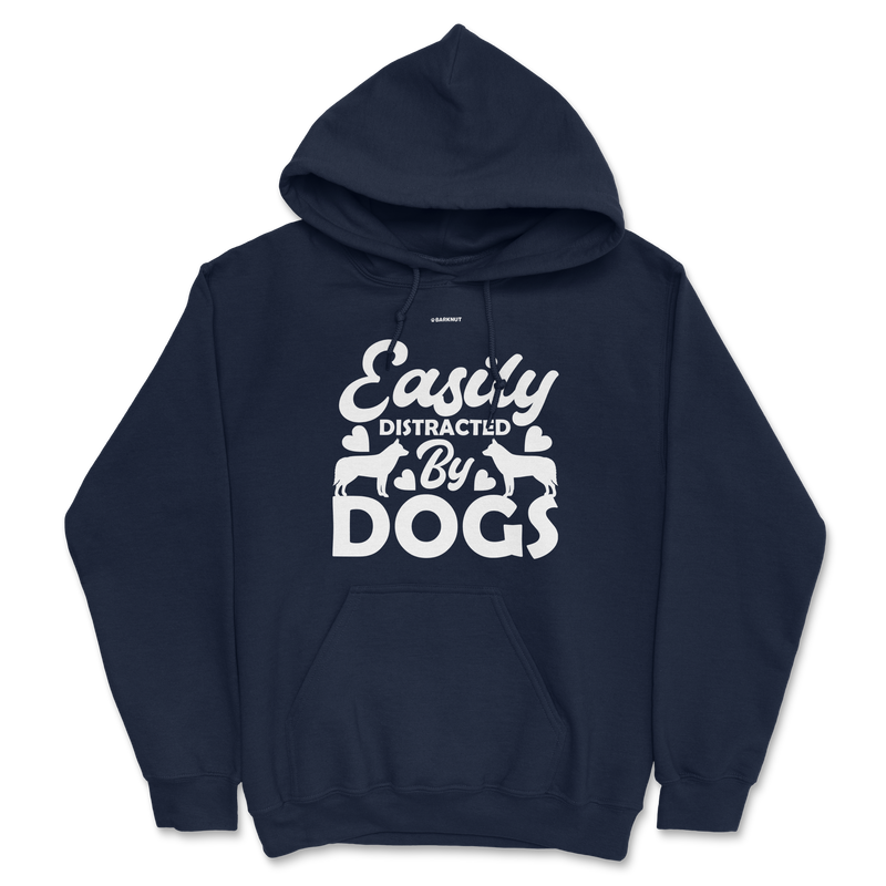 Load image into Gallery viewer, Easily Distracted by Dogs Black Hoodie
