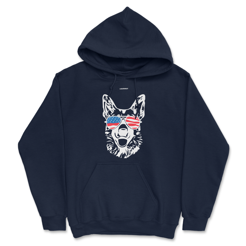 Load image into Gallery viewer, Dog German Shepherd USA Glasses Hoodie
