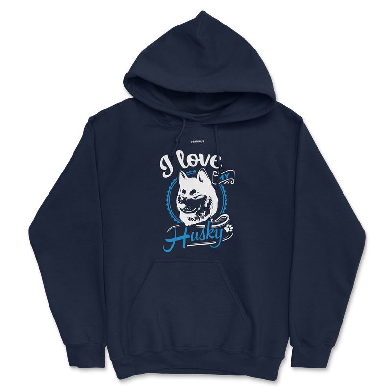 Load image into Gallery viewer, I Love My Husky Blue Hoodie
