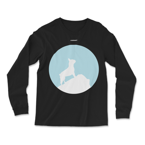 French Bulldog Silhouette And Moon Long Sleeve Tee