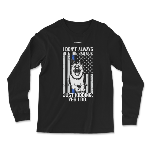 Funny Blue Line Police German Long Sleeve Shirt