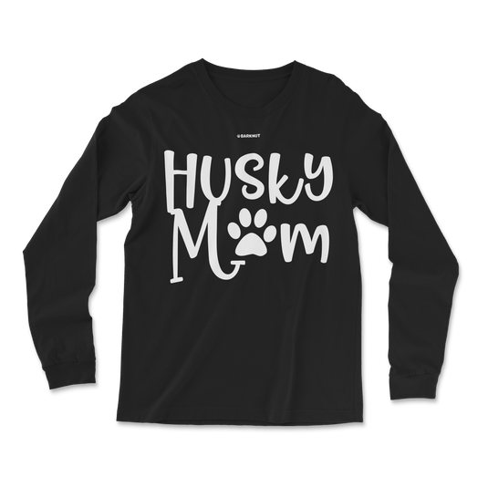 Husky Mom Paw Print Long Sleeve Shirt