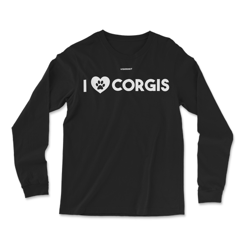 I Love Corgis Heart Long Sleeve Shirt