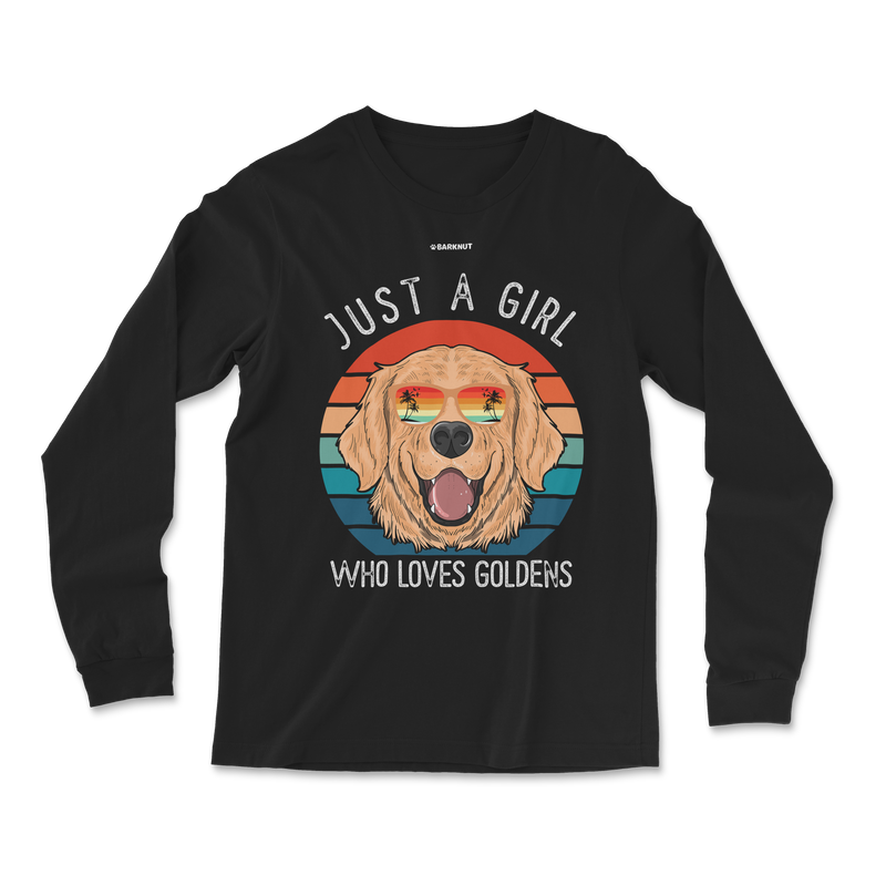 Load image into Gallery viewer, Just A Girl Who Loves Goldens Long Sleeve Shirt
