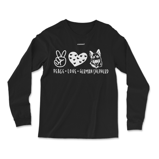 Peace Love German Shepherd Long Sleeve Shirt