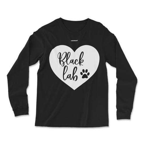 Black Lab Heart Long Sleeve Shirt