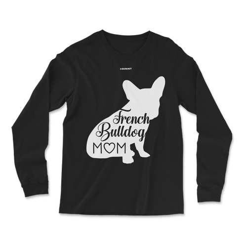 French Bulldog Mom Silhouette Long Sleeve Shirt