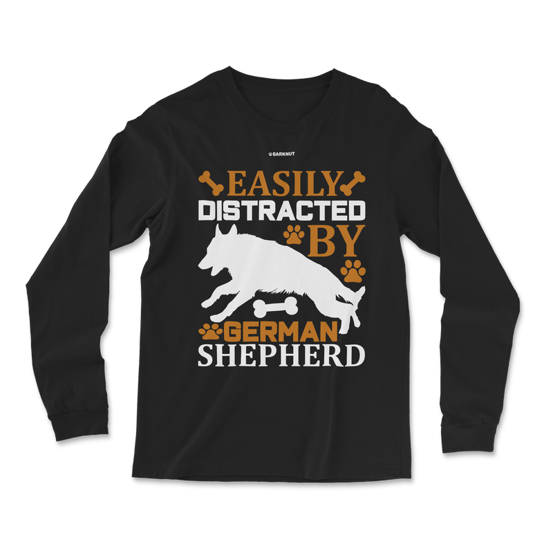 Load image into Gallery viewer, Easily Distracted By German Shepherd Long Sleeve Shirt
