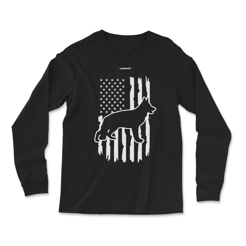 Load image into Gallery viewer, German Shepherd American Flag Long Sleeve Shirt
