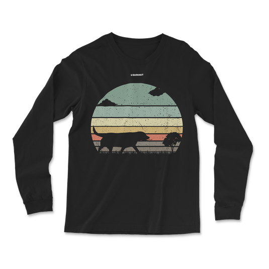 Labrador Retriever Retro Sunset Long Sleeve Shirt