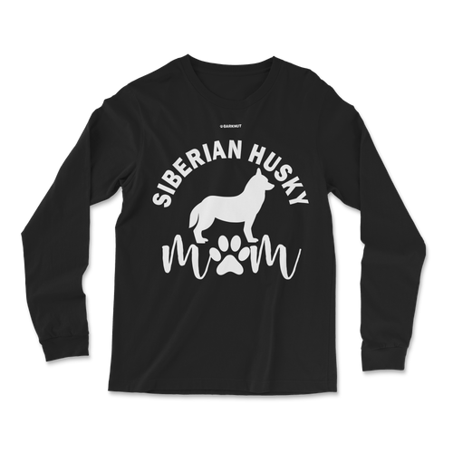 Siberian Husky Mom Silhouette Long Sleeve Shirt