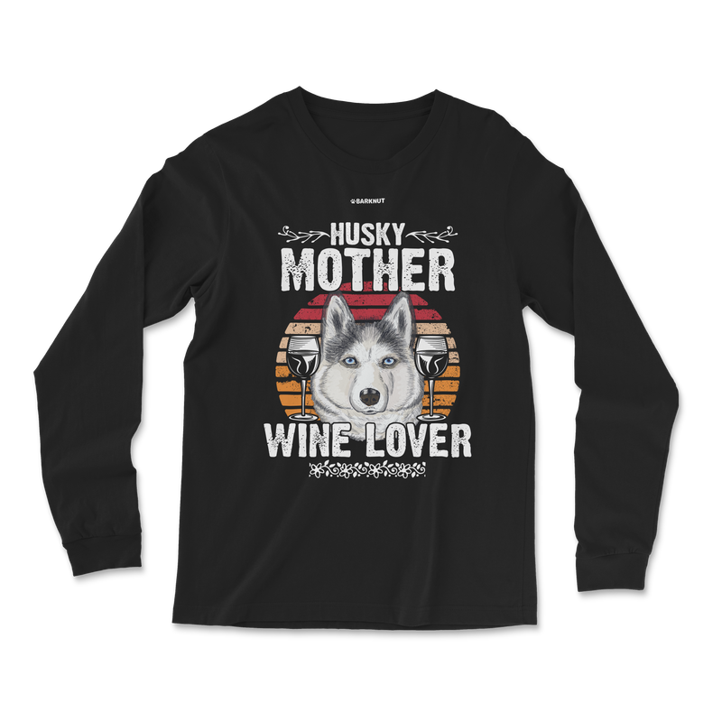 Load image into Gallery viewer, Husky Mother Wine Lover Colors Long Sleeve Shirt
