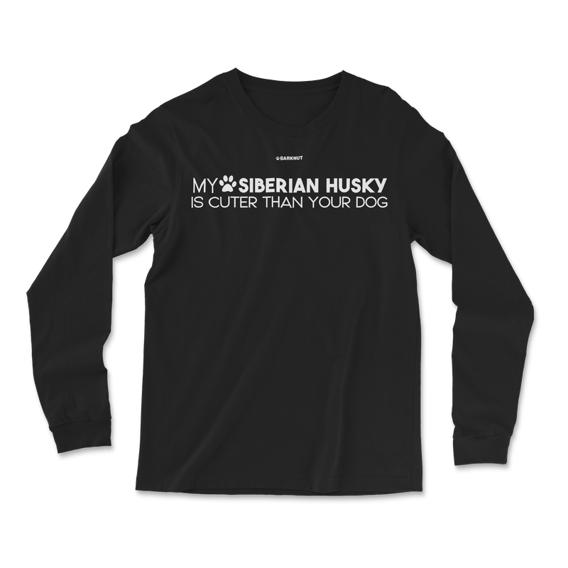 Load image into Gallery viewer, My Siberian Husky Is Cuter Than Your Dog Long Sleeve Shirt
