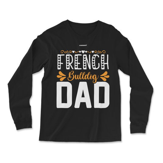 French Bulldog Dad Orange Long Sleeve Shirt