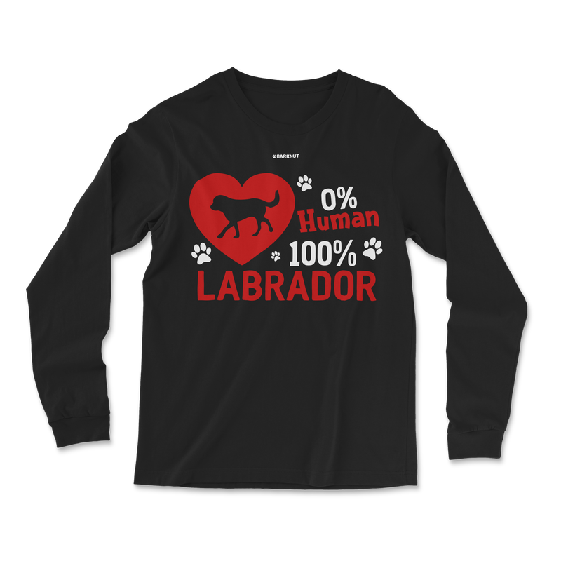 Load image into Gallery viewer, 0 Percent Human 100 Percent Labrador Long Sleeve Shirt
